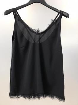 Blusentop mit Spitzendetails, Rinascimento, schwarz